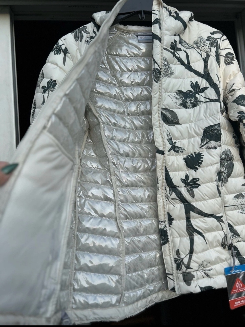 Lightweight Cream Floral Packable Jacket